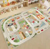 全球選品1館 生活百貨 地毯馬路汽車地墊地毯地墊男孩軌道停車場遊戲交通卡通兒童車道