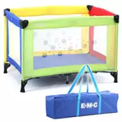 【百利市購物中心】EMC 輕巧型安全嬰兒床(具遊戲功能)(彩色)