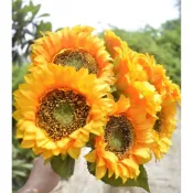 (店+)人造花 仿真向日葵 太陽花 客廳裝飾 假花 絹花 拍攝道具 捧花 拍照道具 畢業花束 畢業禮物 塑膠花 野餐 佈置