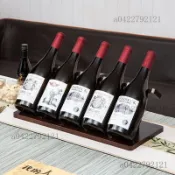 紅酒架 紅酒收納架 紅酒展示架 紅酒擺放架 葡萄酒架 酒架 現代簡約實木紅酒架家用吧檯酒櫃橡膠木擺件葡萄酒斜放架ins風