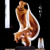 🌸崖柏根雕木雕擺件客廳手把件金絲楠木彌勒佛達摩觀音財神實木家居