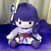【臺灣出貨】周邊神魔雷神棉花娃娃抱枕雷電將軍換裝坐姿玩偶抱枕約40釐米