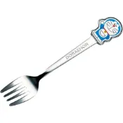 asdfkitty可愛家精品店 asdfkitty*日本製 哆啦A夢 彩色造型握把 不鏽鋼叉子-S-蛋糕叉/水果叉-金正陶器正版