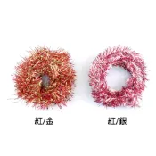 彩帶聖誕佈置裝飾 雙色金蔥鐵線彩條-紅銀/紅金