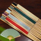 ⭐免運⭐玉竹蠟染宣紙空白摺扇書法作品專用扇子加厚彩色扇面文玩10寸8寸