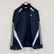 【DOKODEMO】adidas運動外套/球衣，海軍藍，L碼，古著。