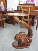 【長青家具】柚木魚桌 茶几 花架  (非集成木)