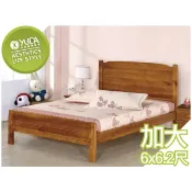 免組裝【YUDA】涼夏 鄉村 紐西蘭松木 雙人加大 6尺 實木床架/床台/床底/床組 K25F 117-10(北部免運)