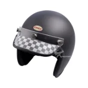 【ZEST.CO】帽簷 透明 白格 賽車格紋透 短帽簷 復古帽簷 帽沿 安全帽配件 山車帽 三扣式｜耀瑪騎士