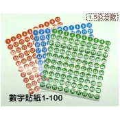 小荳荳 貼紙 1.5公分 圓形數字貼紙 1 - 100
