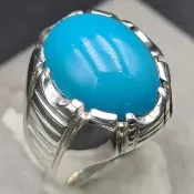 Beautiful Super Clean Blue Feroza Ring Turquoise gift for him men christmas gift