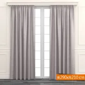 特力屋現代格紋全遮光窗簾咖色 290x210cm