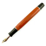 【DOKODEMO】【5積分】成色極佳 ▲ 派克（PARKER）Duofold經典REDCT百年紀念款鋼筆，18K金筆尖（F尖），橙/銀色，法國製造，男士款