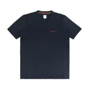 PAUL SMITH草寫層次LOGO刺繡設計有機棉圓領短袖T恤(男款/海軍藍)