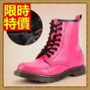 馬丁靴女中筒靴子-英倫風加絨真皮保暖女鞋子8色65d50【獨家進口】【米蘭精品】