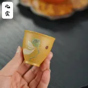 【化雲】宜興原礦紫砂主人杯精品泥繪荷花蓮蓬杯聞香杯品茗杯功夫茶具客杯