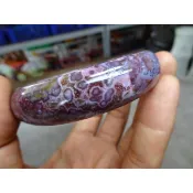 【藍金寶石】天然清透海洋魚子紋紅海草玉髓厚寬版手鐲→D968