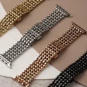 【ALL TIME 完全計時】Apple Watch 38/40/41/42/44/45/46/49mm  旗艦限量版魚鱗圓珠不鏽鋼