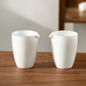 協貿國際日用品生活館 甜白瓷公道杯景德鎮羊脂玉陶瓷分茶器倒茶公杯功夫茶具配件茶海