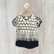 *♡*正韓Jainkle/刺繡珍珠花朵網紗上衣/適S/近新/二手衣《Anna的百寶箱》
