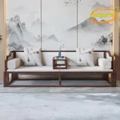 【台灣現貨】新中式實木羅漢床烏金木沙發床大小戶型多功能禪意榻炕客廳家具