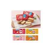 (店+)【Glico 格力高】+爆買日本+ 固力果 Bisco 乳酸菌夾心餅乾 迷你包 5枚入 香草/奶油/草莓/楓糖風味 日本原裝進口