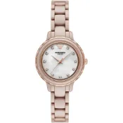 EMPORIO ARMANI 亞曼尼 Cleo 陶瓷晶鑽珍珠貝女錶 送禮-32mm AR70018 開學季禮物