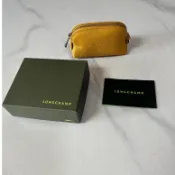 🥰售出囉🥰秒殺款 Longchamp Le Foulonné  杏黃色牛皮貝殼零錢包