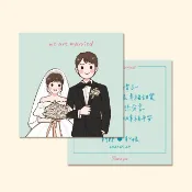 客製插畫喜餅謝卡・插畫風｜婚禮送客感謝卡・似顏繪謝卡・文青風喜卡・少量印製・喜餅謝卡《一禾森設計MA024》