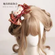 無定義-新年春節髮飾髮卡大紅色蝴蝶結髮夾網紅款原創新年髮飾lolita頭飾