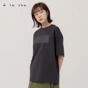 a la sha 簡約LOGO中性棉T