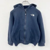 【DOKODEMO】THE NORTH FACE 全拉鍊連帽衛衣，海軍藍，尺寸 140，古著