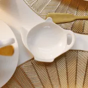 美國《Mikasa》Chalk白瓷茶包碟 茶具 茶包暫放 茶包架 筷架 小菜碟 醬碟 適洗碗機