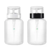 【綉甲屋】美甲液體分裝瓶 美甲工具用品 洗甲水卸甲水清潔液分裝瓶200ml白色黑蓋帶鎖按壓瓶噴霧瓶擠壓瓶液體瓶子
