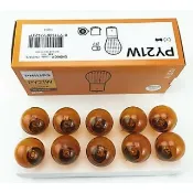 原廠裝配燈 飛利浦 12496 PY21W 單芯斜角黃色方向燈 原色不退色適用日本車 歐洲車 方向燈 轉向燈 白色燈殼用