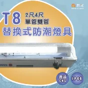 永光照明 舞光★替換式防潮燈 LED T8 雙管 單管 空台 IP66防護等級 全電壓