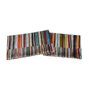 【Paul Smith】PAUL SMITH草寫LOGO標誌性彩色線條搭流蘇絲質混紡圍巾(彩色條紋)