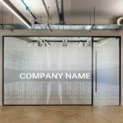 客製化 玻璃貼 現代簡約建築圖案磨砂玻璃貼膜 線條地圖格子漸變辦公室會議室貼紙