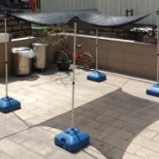 『可開發票』【伸縮支撐杆套裝】庭院遮陽網固定杆 車棚天幕立柱 植物露臺防曬網支架 可調節高度 防風抗鏽便攜安裝