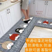 硅藻泥地墊 客製化 多款可選 可愛卡通 防滑吸水 長地墊 防油 防水 家用 耐臟 廚房地毯 滿鋪地墊 長條地墊 地墊
