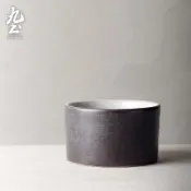 九土日式禪味粗陶小品茗杯功夫茶具日式禪意陶瓷小茶杯復古茶席小杯盞主人杯個人杯茶具陶瓷品茗杯聞香杯品茗杯XCBR0031