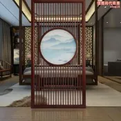 【五星好評】東陽木雕新中式屏風隔斷實木花格玄關客廳木質辦公室格柵鏤空沙畫