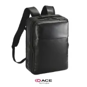 ACE BAGS & LUGGAGE 中型Gadgetable WR2 經典款擬真皮質感防潑水商務包後背包(黑色 6866201)