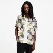 【ALLSAINTS】SEBASTIAN 短袖夏威夷印花襯衫MILKY GREY M021SA(舒適版型)
