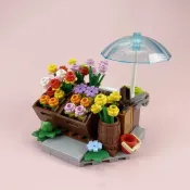 【Koala Toy】MOC趣味花攤街邊花店積木 小顆粒拼插組裝玩具 創意街景模型 高顏值桌面擺飾 女生生日節慶禮物
