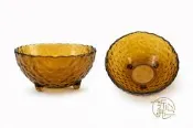 A｜玻璃碗 拍照擺飾 飾品收納 消磁碗 刨冰碗 優格碗 琥珀棕色 展示全新品 現貨 P23