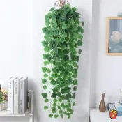 仿真植物葉子壁掛花 小綠蘿仿真綠葉 吊蘭人造綠植 仿真黃金葛吊籃 綠植 壁掛綠蘿盆栽 長藤假花藤條 吊花掛牆上 塑膠垂吊