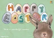 C節慶酷卡明信片 2015復活節快樂 Happy Easter 兔子（背面空白可書寫郵寄）