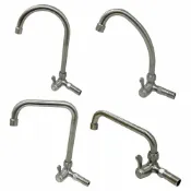 (店+)【蝴蝶衛浴】大水量 304壁式單冷水龍頭 LF無鉛認證 304不鏽鋼壁式鵝頸龍頭.自由栓.廚房無鉛龍頭