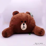 UNIPRO優鋪 【UNIPRO】LINE FRIENDS 熊大 BROWN 頭型 靠腰枕 腰靠枕 抱枕 靠背枕 午安枕 靠枕 玩偶 禮物 布朗熊 正版授權
